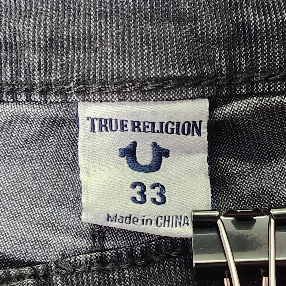 True Religion Mens 33 Ricky Relaxed Straight Shorts Gray Acid Wash Corduroy